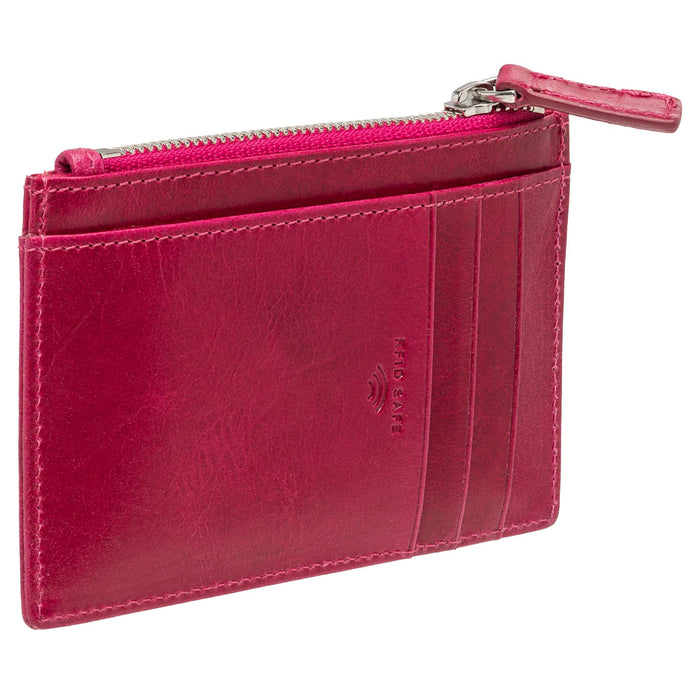 Mancini Leather South Beach RFID Secure Card Case and Coin Pocket