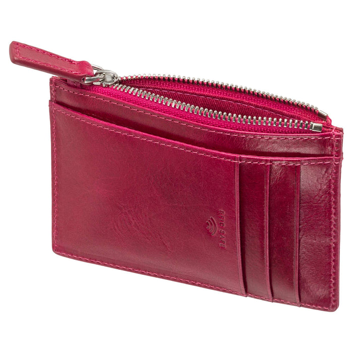 Mancini Leather South Beach RFID Secure Card Case and Coin Pocket