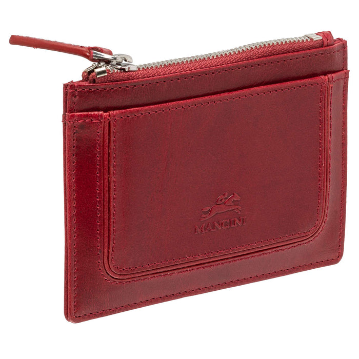 Mancini Leather South Beach RFID Secure Card Case and Coin Pocket