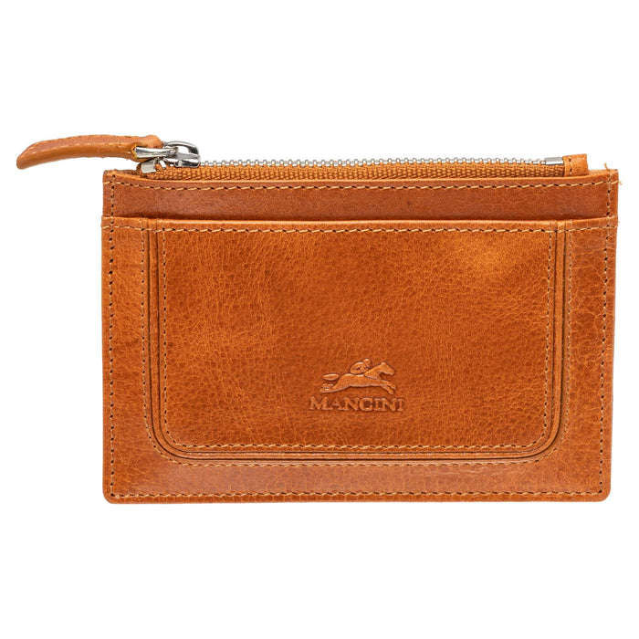 Mancini Leather South Beach RFID Secure Card Case and Coin Pocket