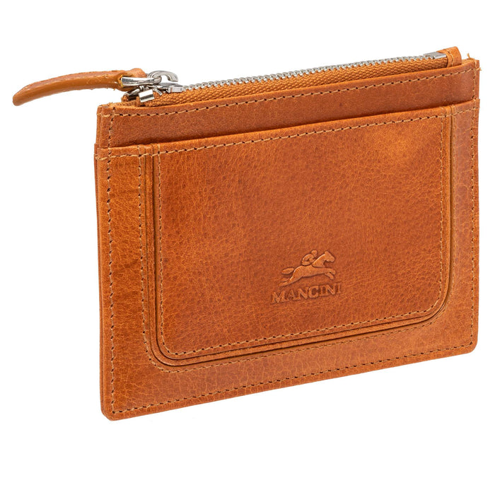 Mancini Leather South Beach RFID Secure Card Case and Coin Pocket