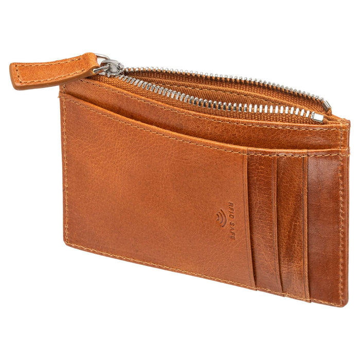 Mancini Leather South Beach RFID Secure Card Case and Coin Pocket