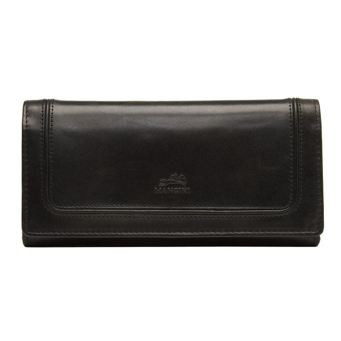 Mancini Leather South Beach Ladies’ RFID Secure Trifold Checkbook Wallet