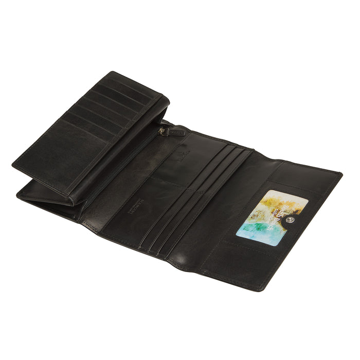 Mancini Leather South Beach Ladies’ RFID Secure Trifold Checkbook Wallet