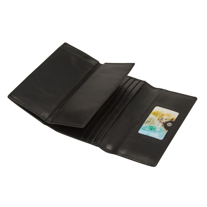 Mancini Leather South Beach Ladies’ RFID Secure Trifold Checkbook Wallet