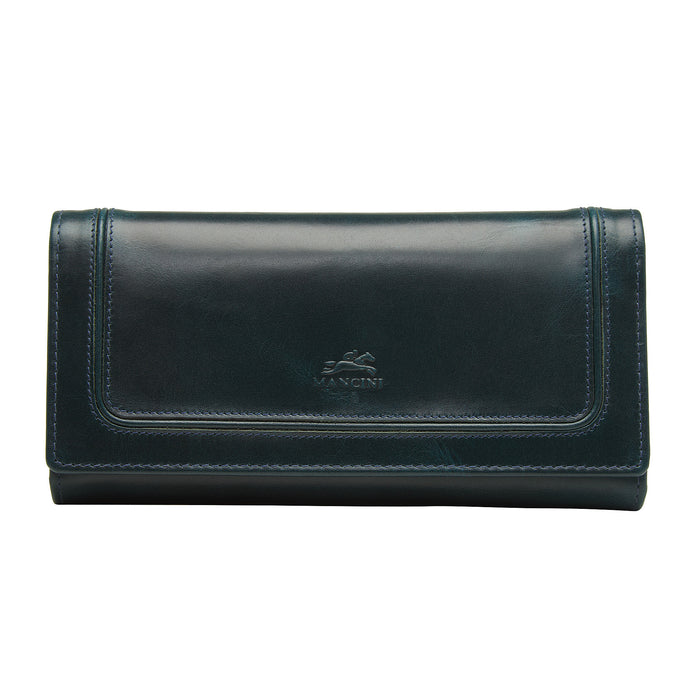 Mancini Leather South Beach Ladies’ RFID Secure Trifold Checkbook Wallet