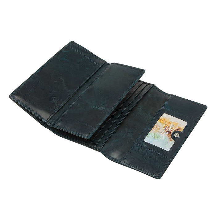 Mancini Leather South Beach Ladies’ RFID Secure Trifold Checkbook Wallet