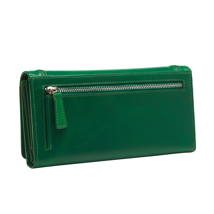Mancini Leather South Beach Ladies’ RFID Secure Trifold Checkbook Wallet
