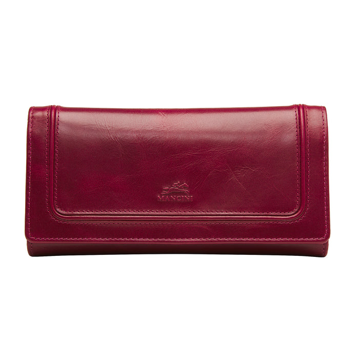 Mancini Leather South Beach Ladies’ RFID Secure Trifold Checkbook Wallet