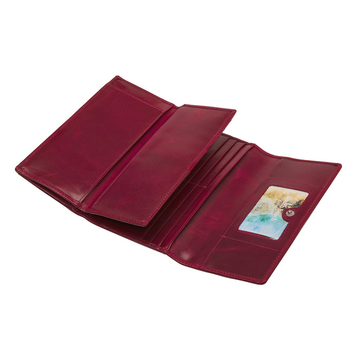 Mancini Leather South Beach Ladies’ RFID Secure Trifold Checkbook Wallet