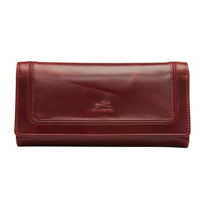Mancini Leather South Beach Ladies’ RFID Secure Trifold Checkbook Wallet