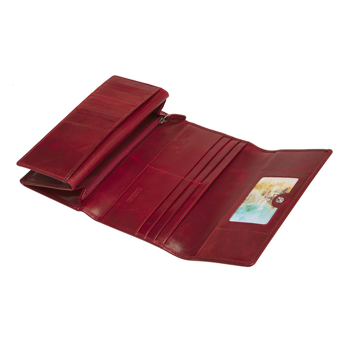 Mancini Leather South Beach Ladies’ RFID Secure Trifold Checkbook Wallet