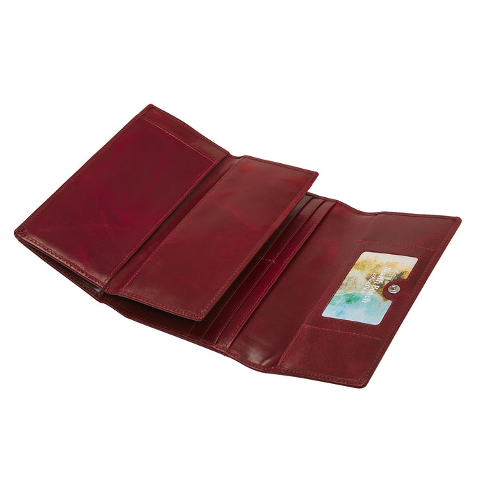Mancini Leather South Beach Ladies’ RFID Secure Trifold Checkbook Wallet