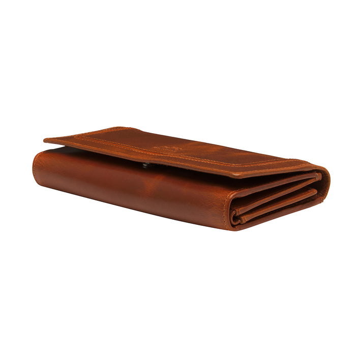 Mancini Leather South Beach Ladies’ RFID Secure Trifold Checkbook Wallet