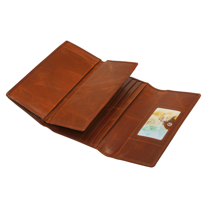 Mancini Leather South Beach Ladies’ RFID Secure Trifold Checkbook Wallet