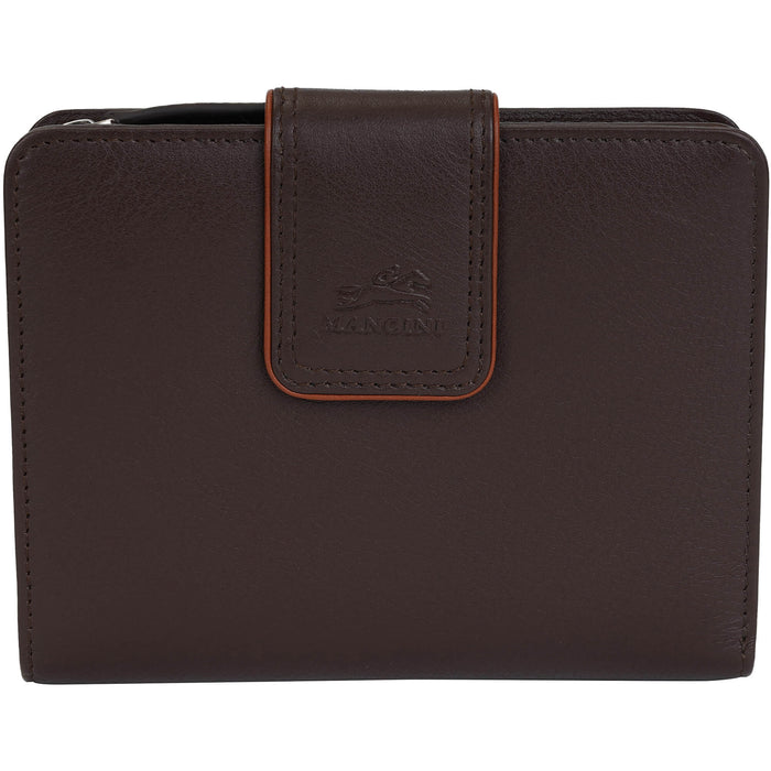Mancini Leather Sonoma Women’s Medium Clutch Wallet with Enhanced RFID Protection