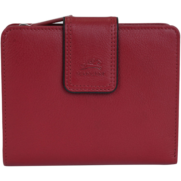 Mancini Leather Sonoma Women’s Medium Clutch Wallet with Enhanced RFID Protection