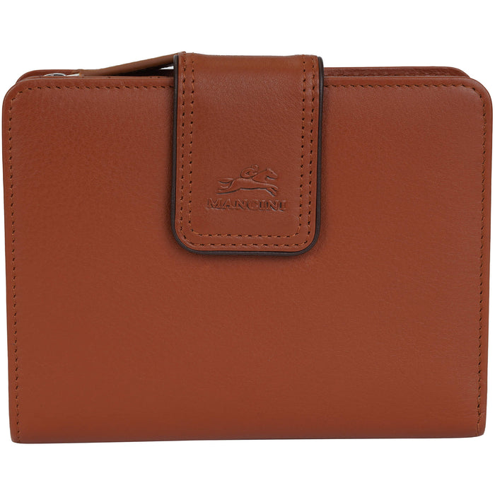 Mancini Leather Sonoma Women’s Medium Clutch Wallet with Enhanced RFID Protection