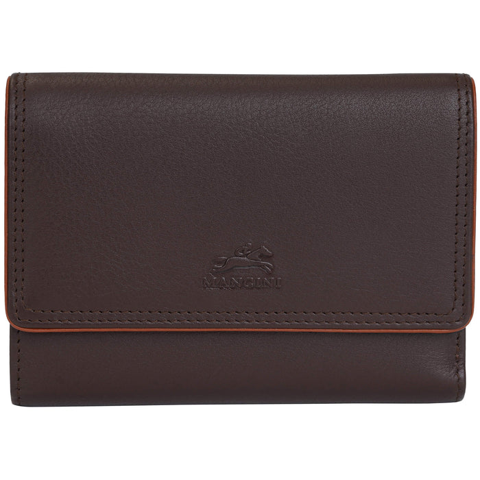 Mancini Leather Sonoma Women’s Medium Clutch Wallet with Enhanced RFID Protection