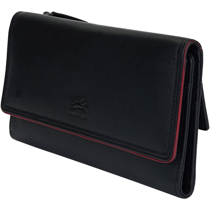 Mancini Leather Sonoma Women’s Medium Clutch Wallet with Enhanced RFID Protection