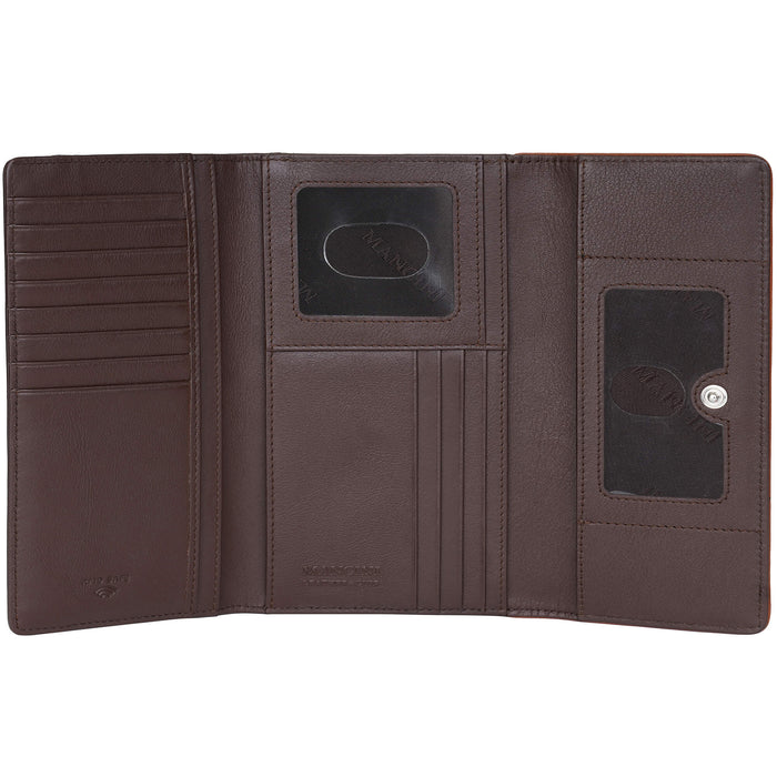 Mancini Leather Sonoma Women’s Medium Clutch Wallet with Enhanced RFID Protection