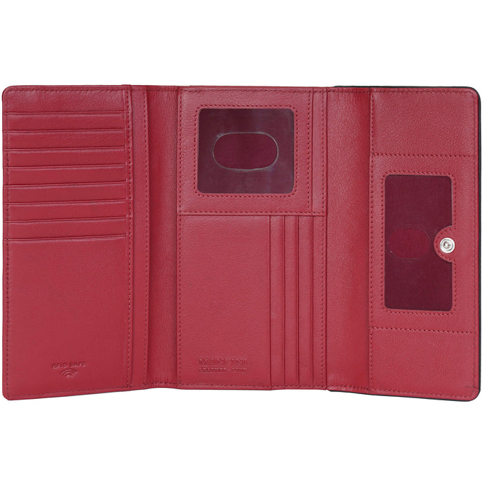 Mancini Leather Sonoma Women’s Medium Clutch Wallet with Enhanced RFID Protection