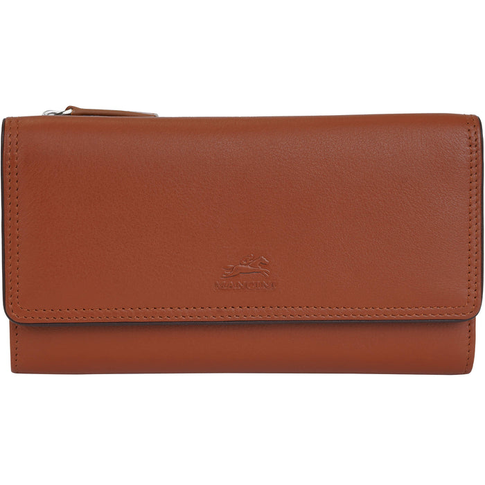 Mancini Leather Sonoma Women’s Medium Clutch Wallet with Enhanced RFID Protection