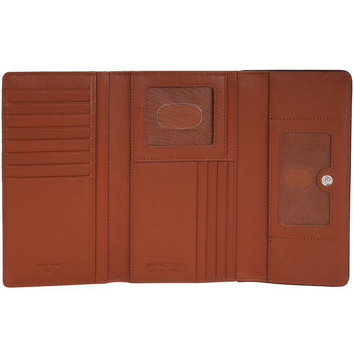 Mancini Leather Sonoma Women’s Medium Clutch Wallet with Enhanced RFID Protection