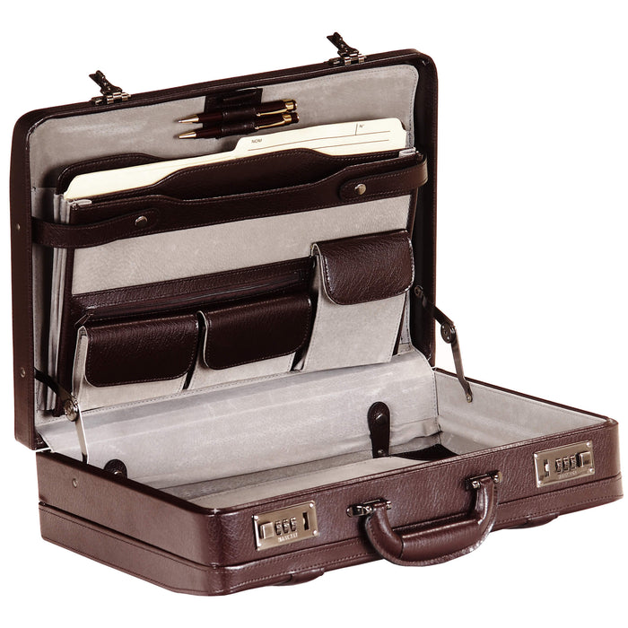 Mancini Leather Attaché Case Expandable