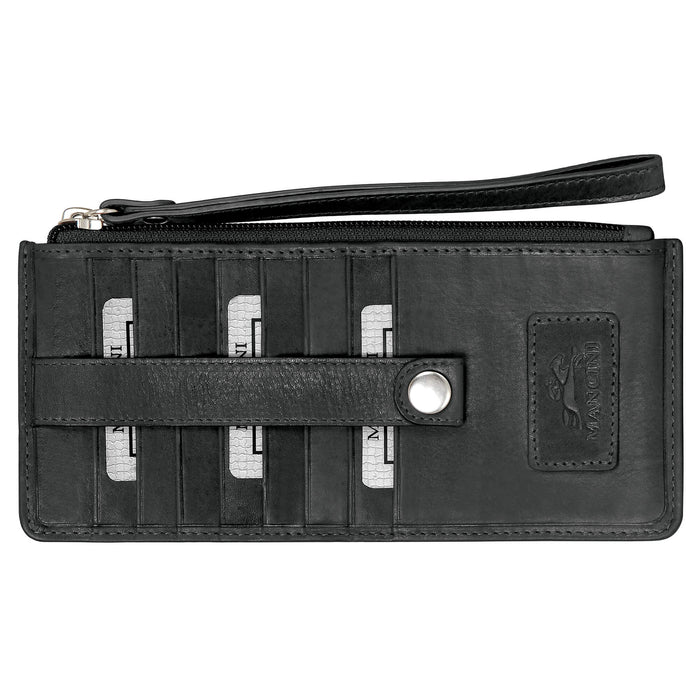 Mancini Leather Ladies' Credit Card Wristlet RFID