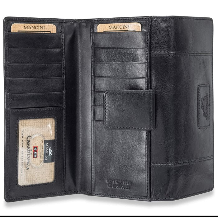 Mancini Leather Ladies’ RFID Secure Medium Clutch Wallet