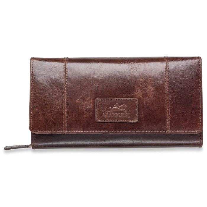Mancini Leather Ladies’ RFID Secure Medium Clutch Wallet