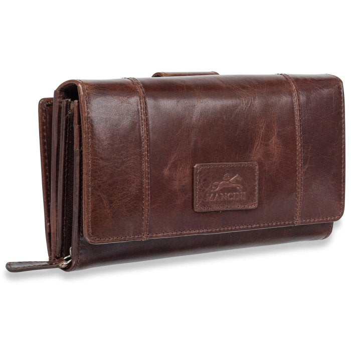 Mancini Leather Ladies’ RFID Secure Medium Clutch Wallet