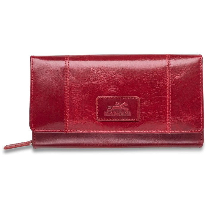 Mancini Leather Ladies’ RFID Secure Medium Clutch Wallet