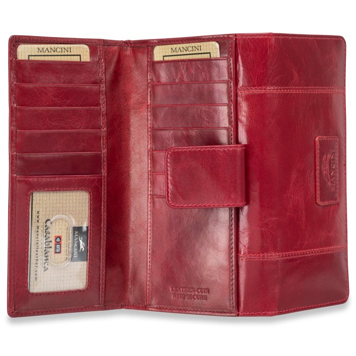 Mancini Leather Ladies’ RFID Secure Medium Clutch Wallet