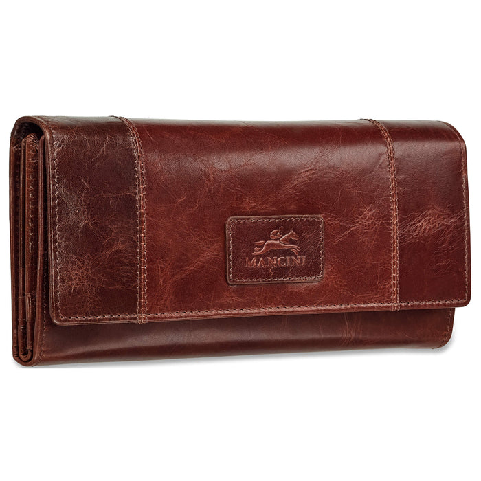 Mancini Leather Ladies’ RFID Secure Trifold Wallet
