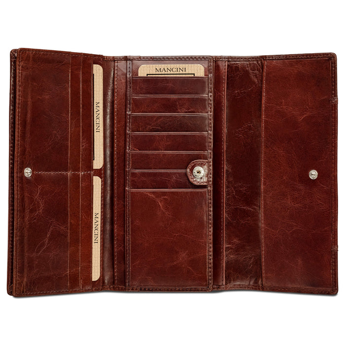 Mancini Leather Ladies’ RFID Secure Trifold Wallet