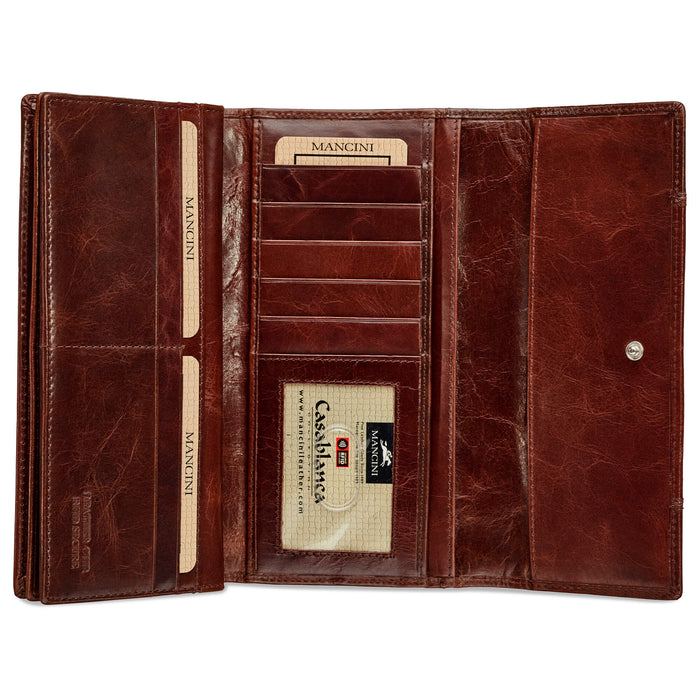 Mancini Leather Ladies’ RFID Secure Trifold Wallet