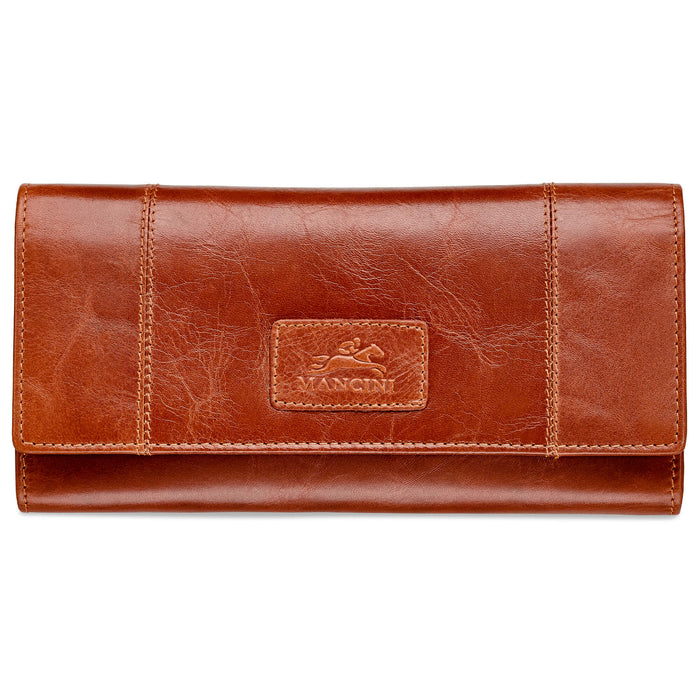 Mancini Leather Ladies’ RFID Secure Trifold Wallet