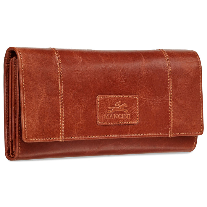 Mancini Leather Ladies’ RFID Secure Trifold Wallet