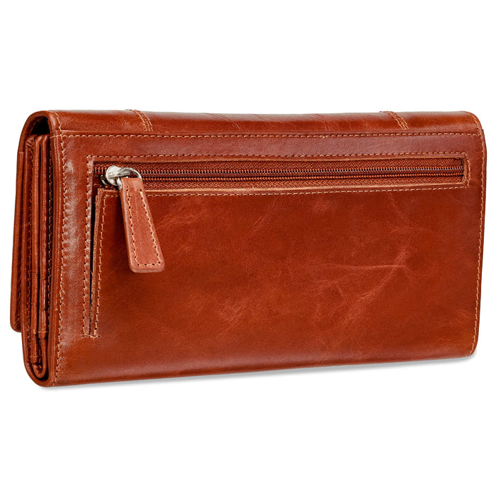 Mancini Leather Ladies’ RFID Secure Trifold Wallet