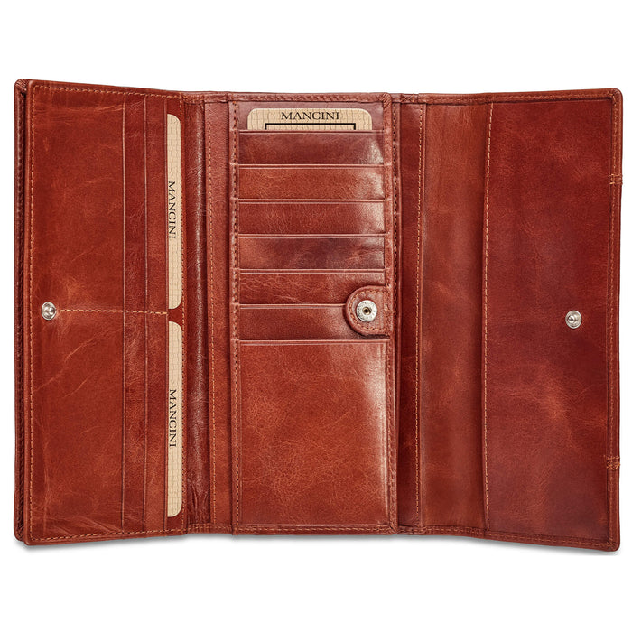 Mancini Leather Ladies’ RFID Secure Trifold Wallet