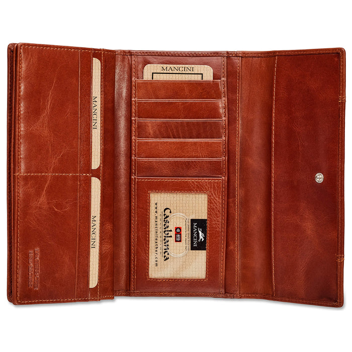 Mancini Leather Ladies’ RFID Secure Trifold Wallet