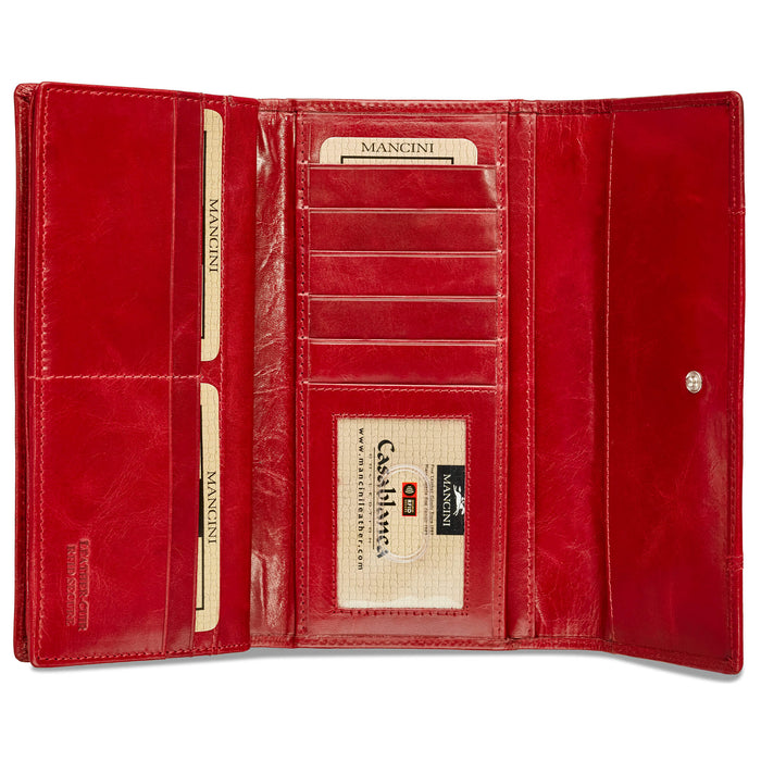 Mancini Leather Ladies’ RFID Secure Trifold Wallet