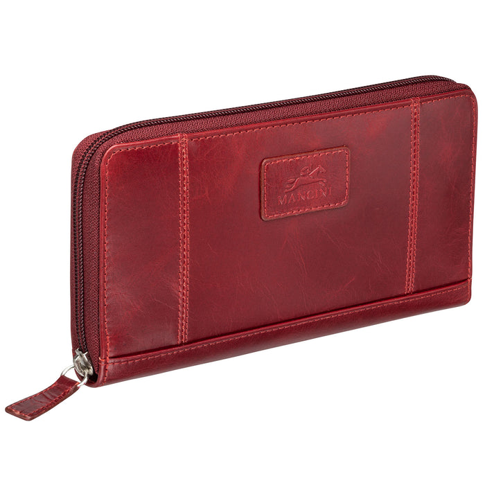 Mancini Leather Ladies' Clutch Wallet RFID