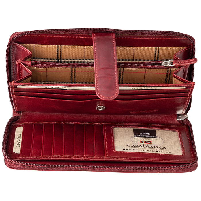 Mancini Leather Ladies' Clutch Wallet RFID