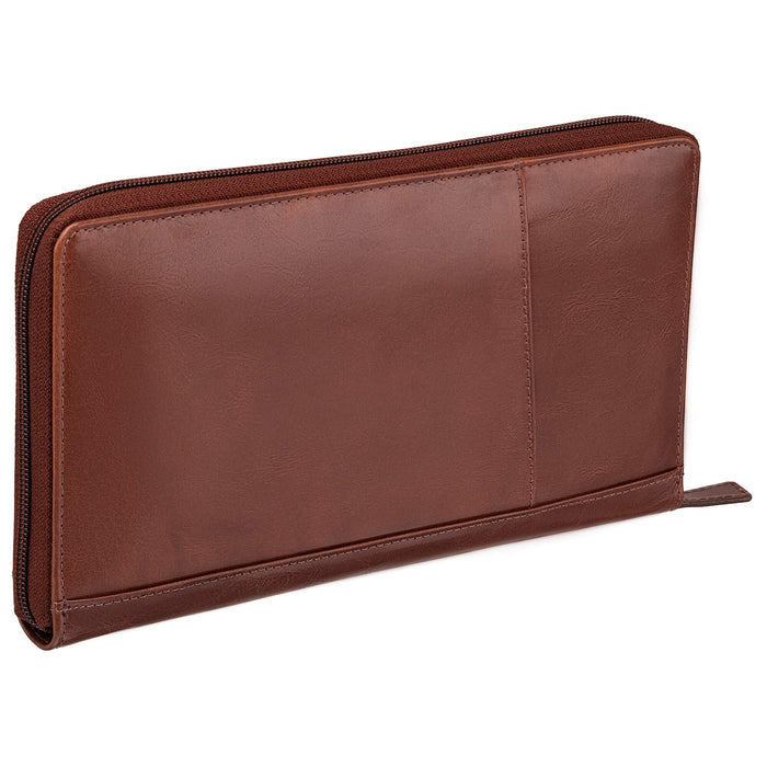 Mancini Leather RFID Secure Deluxe Passport / Travel Organizer