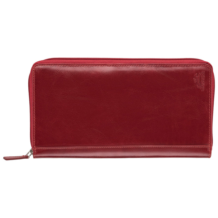 Mancini Leather RFID Secure Deluxe Passport / Travel Organizer