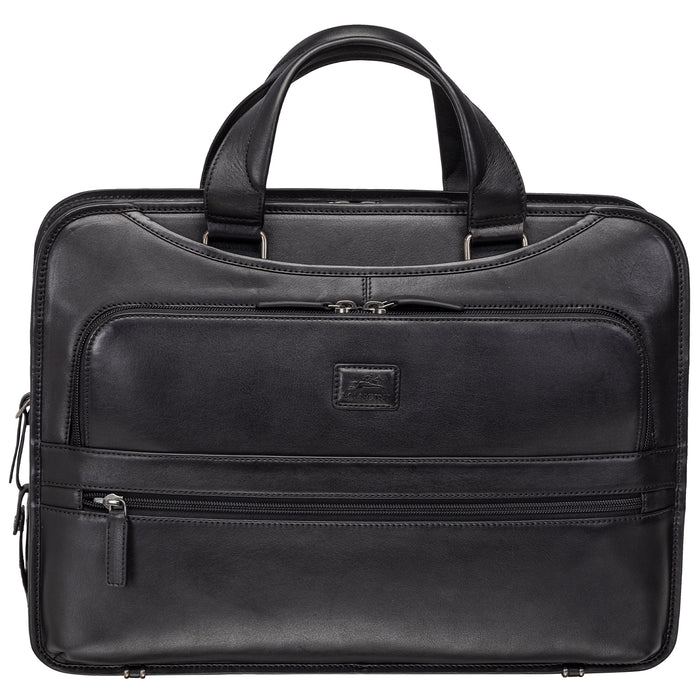 Mancini Leather Milan Triple Compartment Briefcase for 15.6” Laptop / Tablet