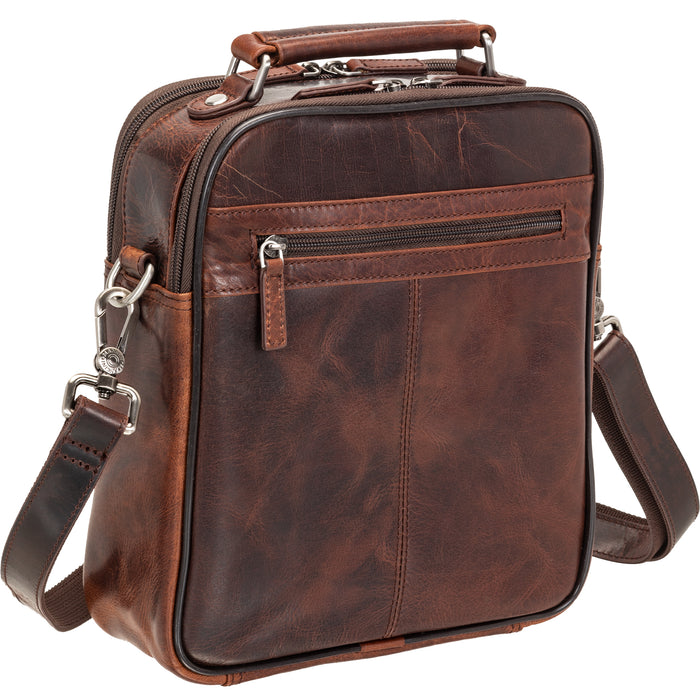 Mancini Leather Buffalo Double Compartment Unisex Bag